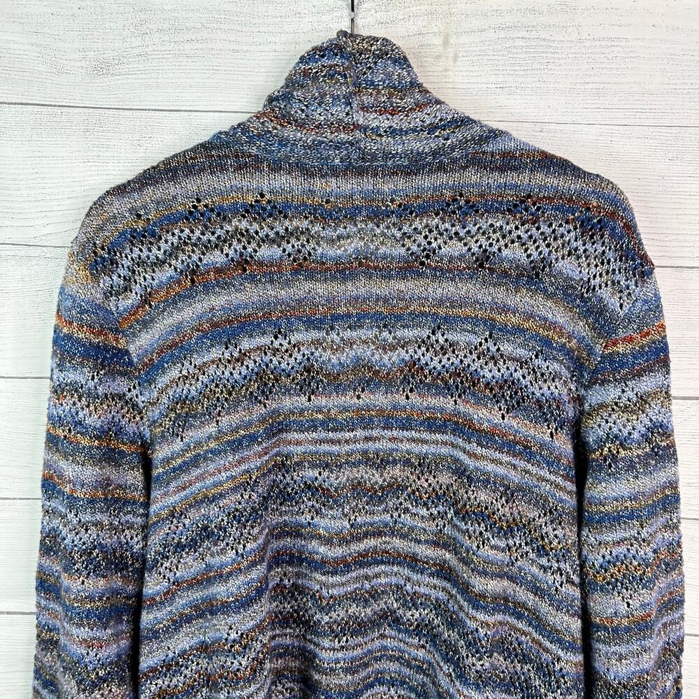 Alfred Dunner Womens size 2X Open Knit Cardigan 3/4 Sleeve Blue Boho Cottagecore - Picture 6 of 9